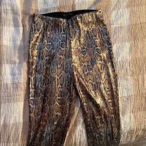 Sequined snakeskin pants